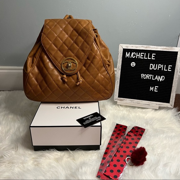CHANEL Handbags - Chanel vintage backpack beige in caviar leather
